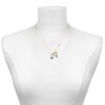 thumbnail image 2 of Delight Jewelry Silver-tone Small White Cupcake with Crystal Sprinkles - Large Goldtone Crystal Initial - V - Charm Necklace, 17.5"+2", 2 of 4