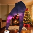 thumbnail image 2 of lcziwo Women Leggings High Waisted Tummy Control Butt Lifting Activewear Yoga Pants Funny Galaxy Graphic Print Tights Purple M, 2 of 7