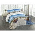 thumbnail image 3 of Ambesonne Landscape Quilted Bedspread Set 3 Pcs, House Terrace Balcony, Queen Size, Multicolor, 3 of 5