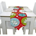 thumbnail image 4 of 13x90in SKYSONIC Rectangle Cloth Table Runner Fir Tree On Red Table Cover for Wedding Birthday Holiday, 4 of 5