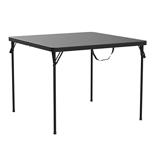 COSCO XL 38.5" Fold-in-Half Card Table w/Handle, Black