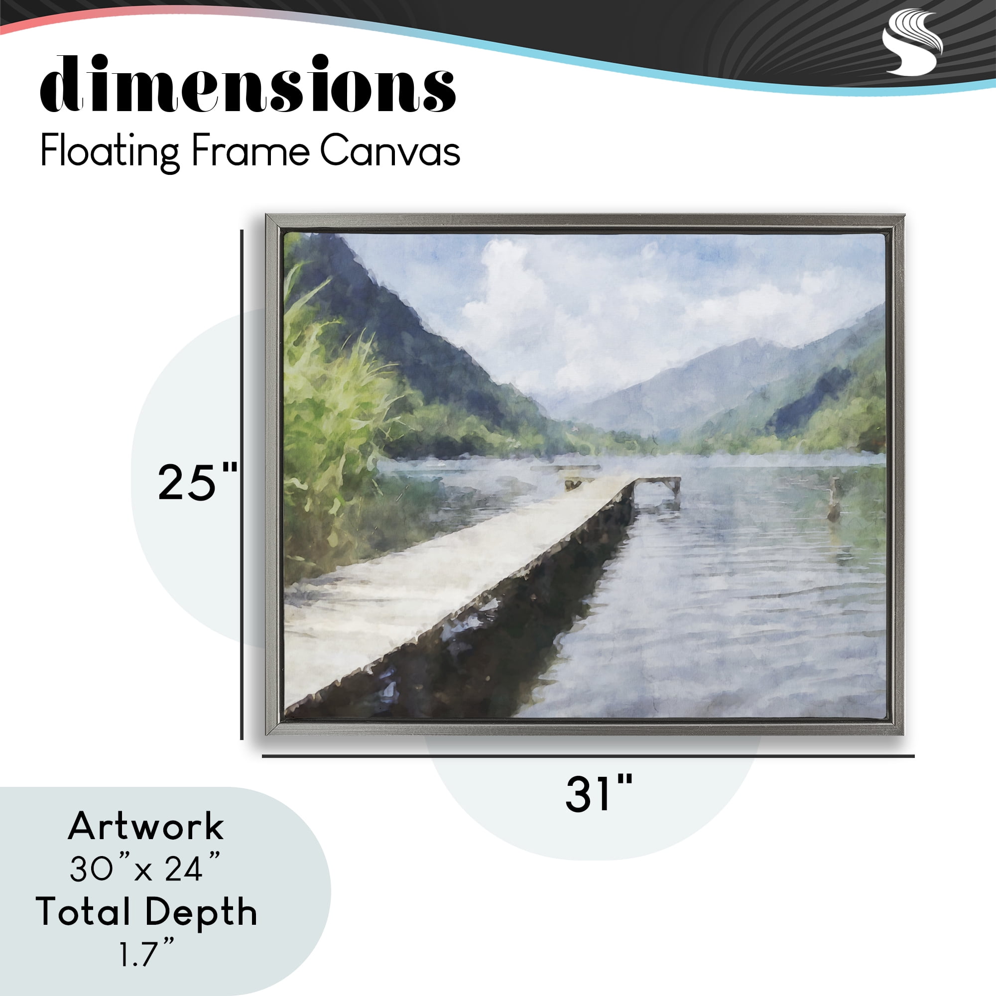 Stupell Industries Dappled Lake Dock Gray Framed Floater Canvas Wall Art, design by Kim Curinga