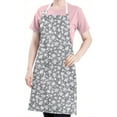 thumbnail image 5 of Gray Christmas Snowflake Apron-Garden Aprons for Women with Pockets-Cotton Linen Waterproof Kitchen Cooking Gardening Aprons Adjustable for Kitchen,Cooking,BBQ and Salon 32"x27", 5 of 7