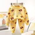 thumbnail image 2 of Quealent Infant Baby Boy Fall Clothes Set Funny Sweatshirt Pant Outfits Toddler Winter Outfits Long Sleeve Cute Print Sweatshirt Pants Clothing set (Light Yellow, 18-24 Months), 2 of 7