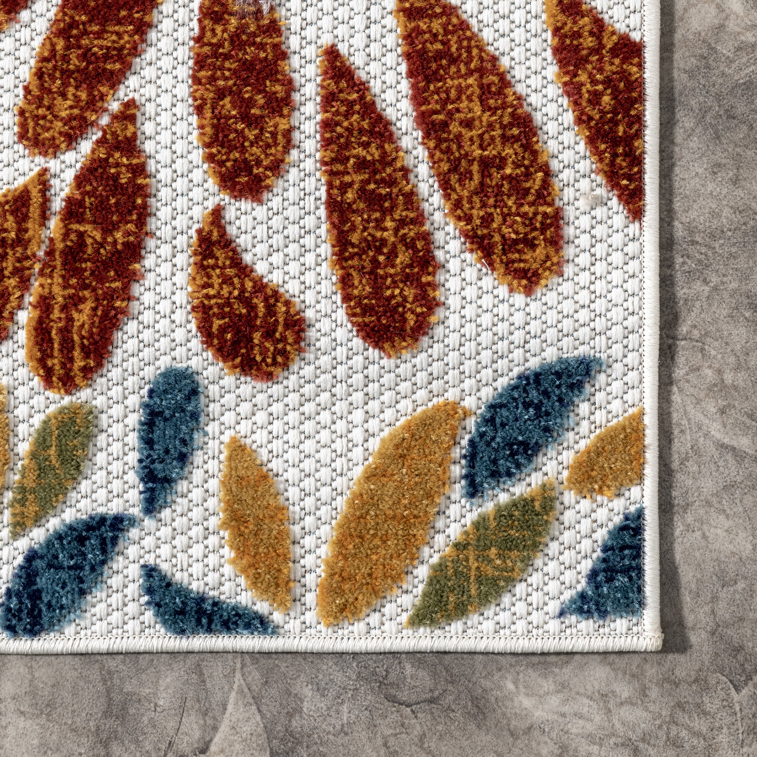 nuLOOM Monique Floral Indoor/Outdoor Blue 5' x 8' Modern Area Rug