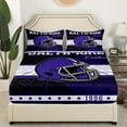 thumbnail image 3 of Erosebridal Sports Twin Sheet Sets Teens, American Football Bedding Twin Size, Black Purple, Baltimore, 3 Pieces (Top Sheet, Fitted Sheet, Pillowcase), 3 of 6