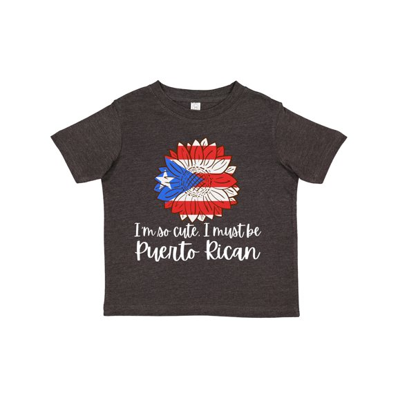 Inktastic I'm So Cute, I Must Be Puerto Rican Sunflower Puerto Rico Boys or Girls Toddler T-Shirt