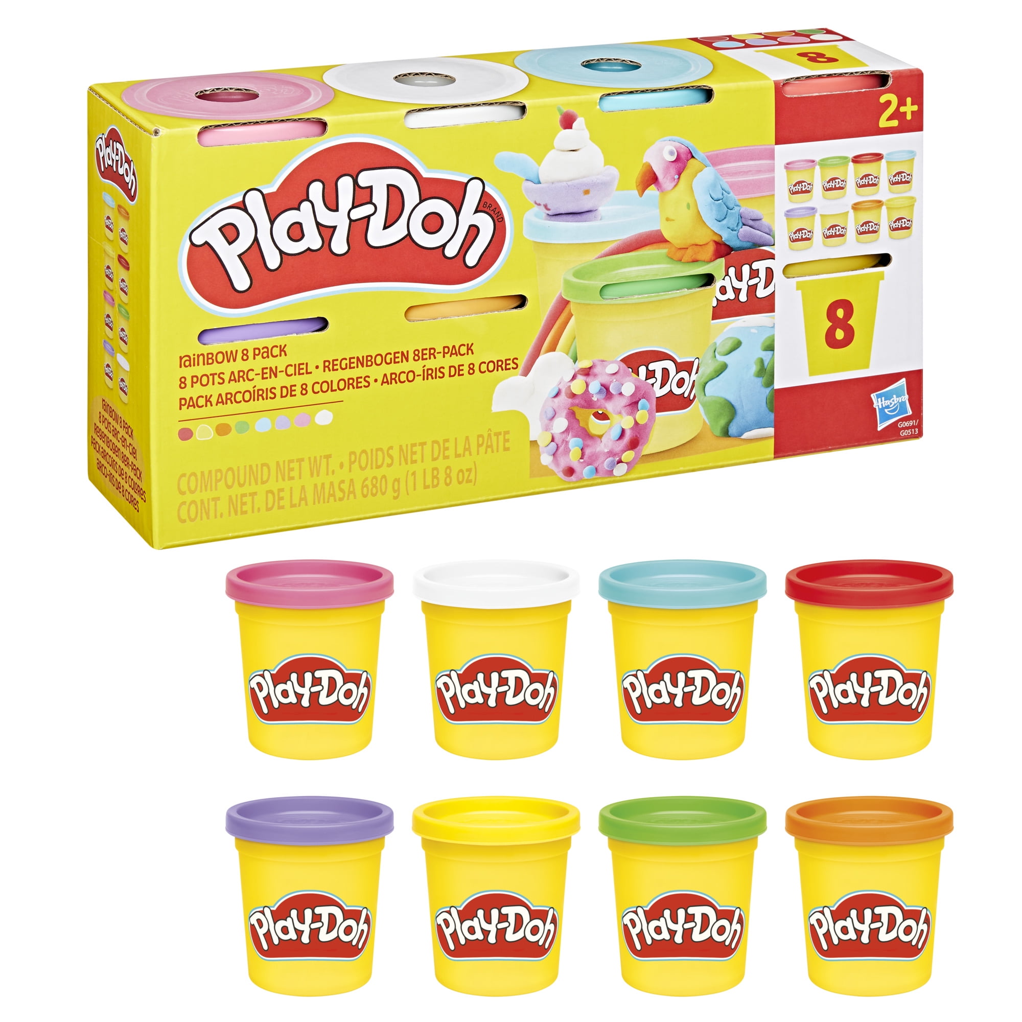 Play-Doh 8 Pack Rainbow Colors, 3 Ounce Cans, Arts & Crafts for Kids 2+