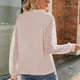 thumbnail image 5 of Camisas informales con cuello en V para mujer, camisas de punto holgadas de manga larga con forma de rombo, estilo Otoño e Invierno, color rosa amarillento S, 5 of 7