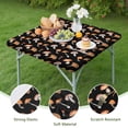 thumbnail image 4 of Brown Mushroom Pattern Black Pattern Square Fitted Tablecloth with Elastic Edge,Square Table Cover,Washable Elastic Table Cover for Home Kitchen Party Decor 34"x34", 4 of 6