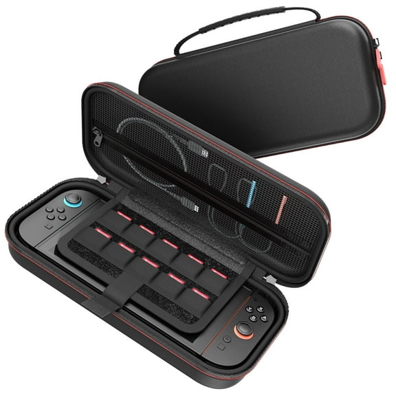 Fosmon For Nintendo Switch 2 Case, Nintendo Switch 2 Carrying Case with 10 Game Card Slots, Nintendo Switch 2 Protective Case Built-in Accessory Slot
