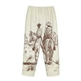 thumbnail image 5 of Goofa Cowboys Riding Horses Printed Soft Pajama Pants for Women, Wide Leg Comfy Casual Lounge Yoga Pants-Medium, 5 of 9