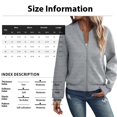 thumbnail image 5 of Womens Shirts Loose Womens Long Sleeve Zip Up Sweatshirts Jackets Full Zipper Lightweight Jacket Casual Loose Outwear Coat, 5 of 9