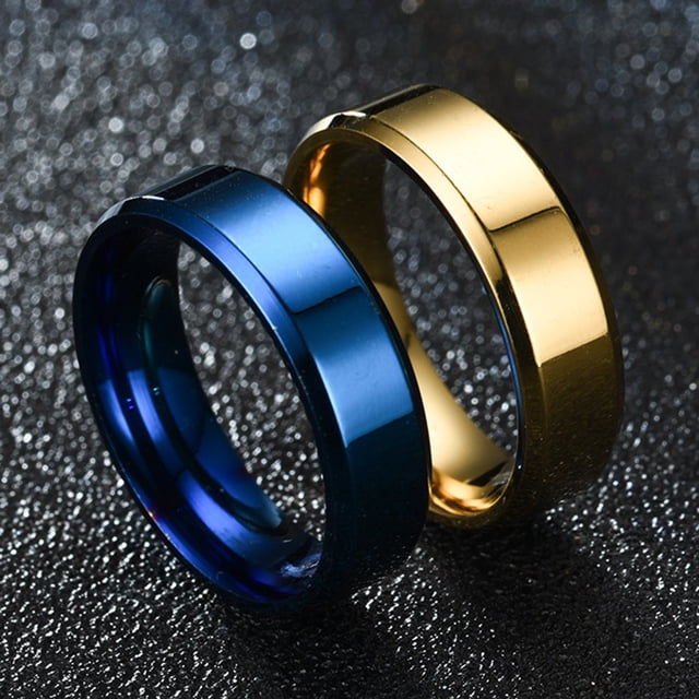 Trayknick Wide Anti-rust Men Ring Stainless Steel Simple Exquisite Engagement Ring Fashion Jewelry Steel Color US 11