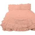 thumbnail image 2 of D.N.G. BEDDINGS 3 Piece 100% Egyptian Cotton Circle Ruffle Comforter Set, 550 GSM Filled Microfiber - Twin/TwinXL Size, Peach Color - 800 Thread Count, 2 of 5