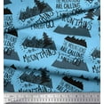 thumbnail image 3 of Soimoi Blue Rayon Fabric Mountains & Text Print Sewing Fabric Yard 56 Inch Wide, 3 of 3