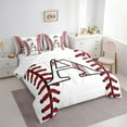 thumbnail image 3 of Homewish Initial A Letter Twin Bedding Sets 7-Piece for Teen, Baseball Sports Lover Bedding Comforter Set, Cartoon Ball Print Reversible Sheet Sets, Luxury Bedroom Decor, 3 of 7