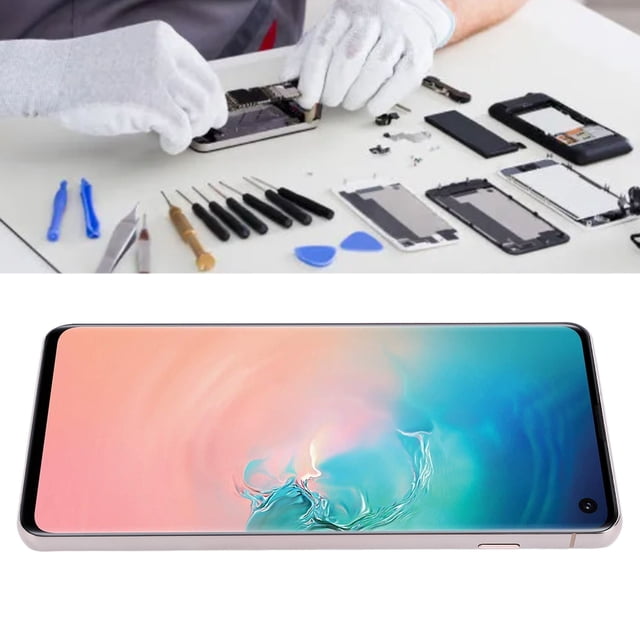 Pantalla Amoled Para Galaxy S10, Conjunto de Digitalizador de Pantalla Táctil lcd de 6,1 Pulgadas para S10 G9730 SM-G973U SM-G973W SM-G973F, Con Marco de Huella Digital,