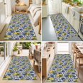 thumbnail image 4 of Hallway Runner Rug 2'x6', Lemons Flowers Kitchen Runner Rugs Non-Slip Carpet Mats, Summer Yellow Fruits Blue Floral Beige Bedside Rugs Runners Washable Floor Carpet for Bathroom Laundry Room, 4 of 8