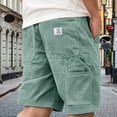 thumbnail image 2 of Men’s Corduroy Shorts Retro Multi Pocket Embroidered Logo Casual Bottoms, 2 of 6