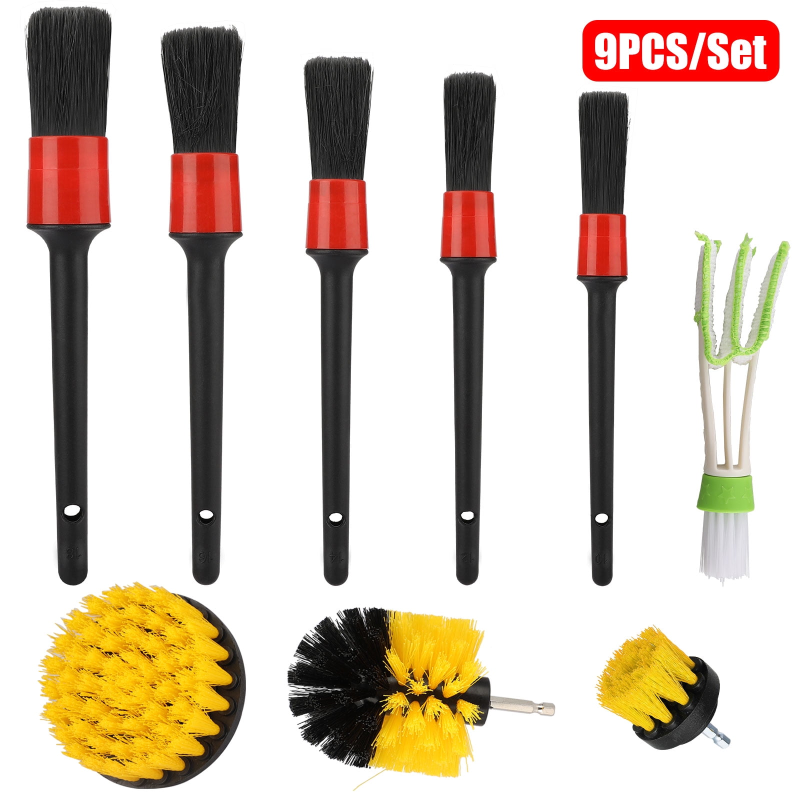 9pcs Car Detailing Brush Set, TSV Car Detail Cleaning Brush for Wheel
