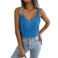 thumbnail image 2 of Women'S V Neck Knit Tank Tops 2025 Summer Casual Sleeveless Shirts Sweater Vest Blue S, 2 of 9