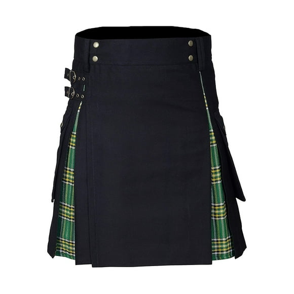 Goriertaly Plus Size Pleated Kilt - Designed For Scottish Men For St Patricks Day Celebrations Wrist Watches For Men Cheap Green plus black 5xl