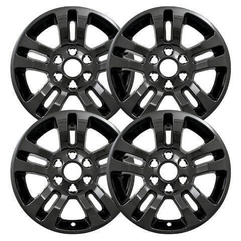 Set of 4 18 inch Gloss Black ABS Wheel Covers Compatible with 2015-2020 Chevrolet Suburban LS LT LTZ Rims