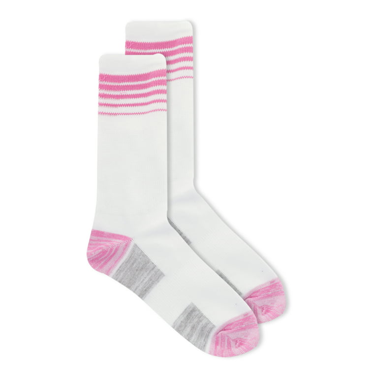 Athletic Works Girls Cushioned Crew Socks ,10 Pack, Size S (6-10.5)-L (4-10)