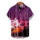 thumbnail image 2 of Camisas Para Hombre XXL Camisa hawaiana de manga corta para hombre, camisa con estampado 3D de solapa de primavera y verano, camiseta de moda (Purple, S), 2 of 3
