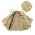 thumbnail image 3 of B-One Kids Girls Soft Faux Fur Jacket with Beret Hat, Toddler Girls, Size 2T, Khaki, 3 of 4