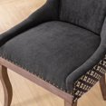 thumbnail image 6 of HSUNNS Indoor Dining Chairs Set of 2, Upholstered Armless Dining Room Chairs with High Backrest and Nailhead Design, Mid Century Side Dining Chairs with Wood Leg, Capacity of 300lbs, Black, 6 of 10