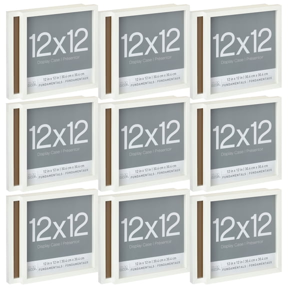 9 Packs: 2 ct. (18 total) White Fundamentals 12" x 12" Display Box by Studio Decor