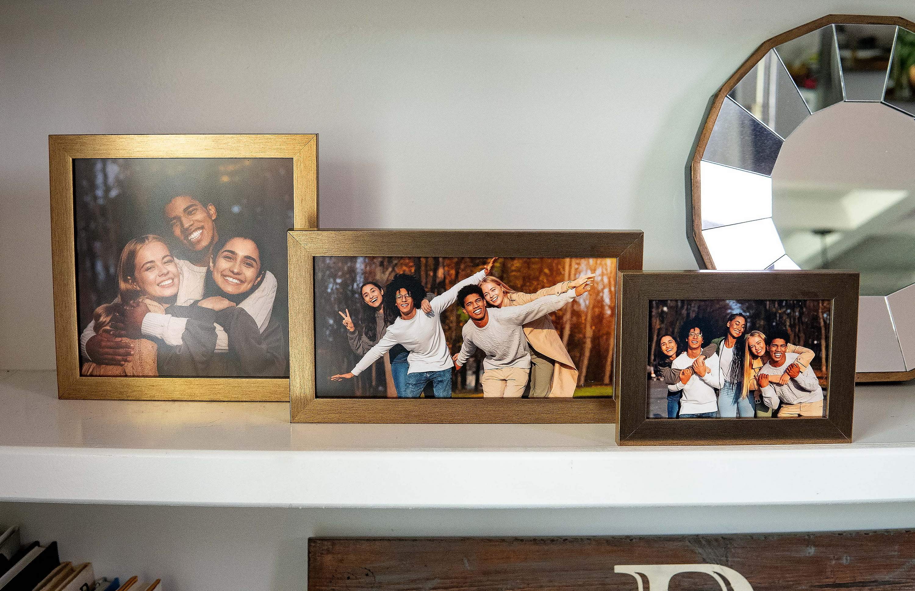 18x24 Gold Bronze Wood Picture Frame - UV Acrylic, Foam Board Backing, Hanging Hardware