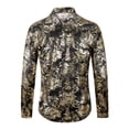 thumbnail image 3 of AZoiNM Men's Print Long Sleeve Shirt Stretch Polyester Regular Fit All Season, 3 of 9