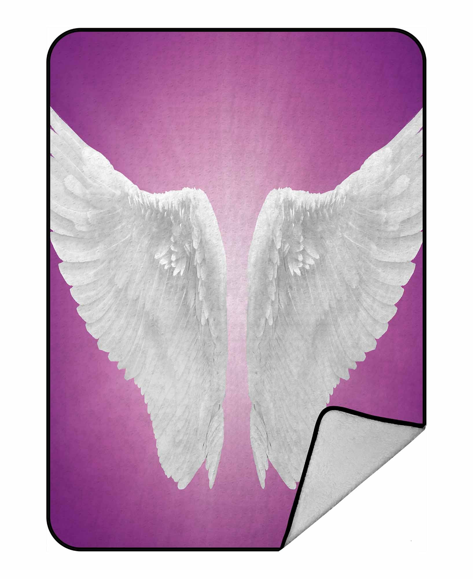 PKQWTM White Angel Wing Blanket Crystal Velvet Throw Bed Blanket 58x80