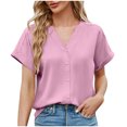 thumbnail image 1 of Eres Más Que una Camisa de Puntuación de Prueba con Cuello en V Algodón Hemstitch Patchwork Manga Corta Top Casual, Blusa Ligera de Verano para Uso Diario, 1 of 8