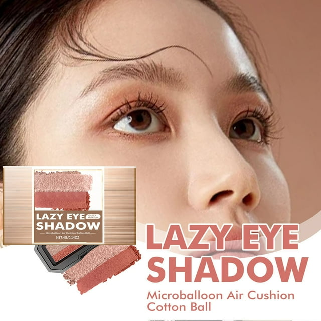 Fiudx Sombra de Ojos En Cojín, Tono Champán Altamente Pigmentado, Barra de Color de Larga Duración, Diseño 2 En 1 con Brocha de Esponja Suave, Aplicación Rápida para Looks Cotidianos, Perfecta para P