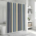 thumbnail image 6 of Blue Yellow Orange Striped Shower Curtain, Waterproof Shower Curtains for Bathroom, Farmhouse Stripes Vintage Washable Fabric Bathtub Curtain Set Bath Decor with 12 Hooks 48"x72", 6 of 8