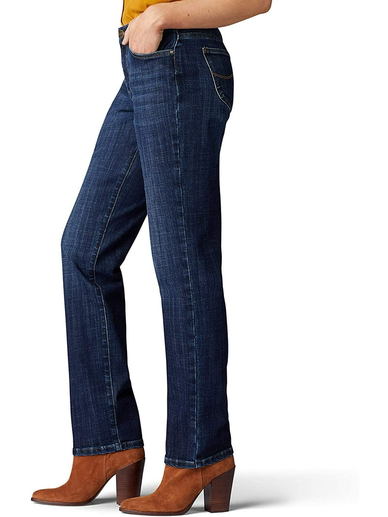Lee Womens Petite Relaxed Fit Straight Leg Jeans, Bewitched, 16