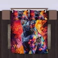 thumbnail image 4 of 3 Pieces Duvet Cover Set-Abstract 3D Black Panther- 3D Print Bedding 1 Duvet Cover 2 Pillowcases Natural Animals Comforter Set Soft Breathable for Boys Girls Children Duvet Set B53ANI20, 4 of 6