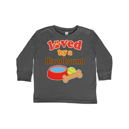 

Inktastic Bloodhound Loved By A (Dog Breed) Gift Toddler Boy or Toddler Girl Long Sleeve T-Shirt