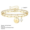 thumbnail image 2 of TINGN Layered Gold Bracelets for Women,14K Gold Plated Handmade Cute Coin Pearl Charm Bracelets, 2 of 5