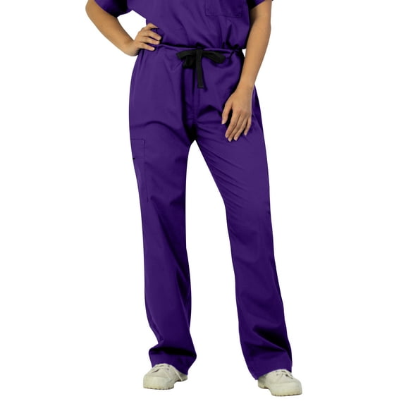 Panda Uniform by HeedFit Women’s Single Pocket Flare Leg Scrub Pants, Purple, S