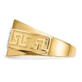thumbnail image 2 of Diamond2Deal 14K Yellow Gold Rhodium Men's Micro Pave CZ Octagon & Greek Key Ring Size 10, 2 of 7