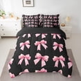 thumbnail image 3 of Feelyou Teens Cute Bow-tie Twin Bedding Sets 7-Piece, Butterfly Knot Princess Bedding Comforter Set, Watercolor Bowknot Pink Reversible Sheet Sets, Ultra Soft Bedroom Decor, 3 of 8
