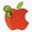 1pcs, variant on Apple With A Worm Er, Phone Decal Water Bottle Stickers Car Decals, Funny Birthday Gift