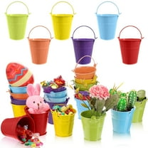 Small Metal Buckets with Handle - 6 Pack Colored Galvanized bucket for Kids, Classroom, Crafts, and Party Favors (Multi-colored, 2.8" Top)