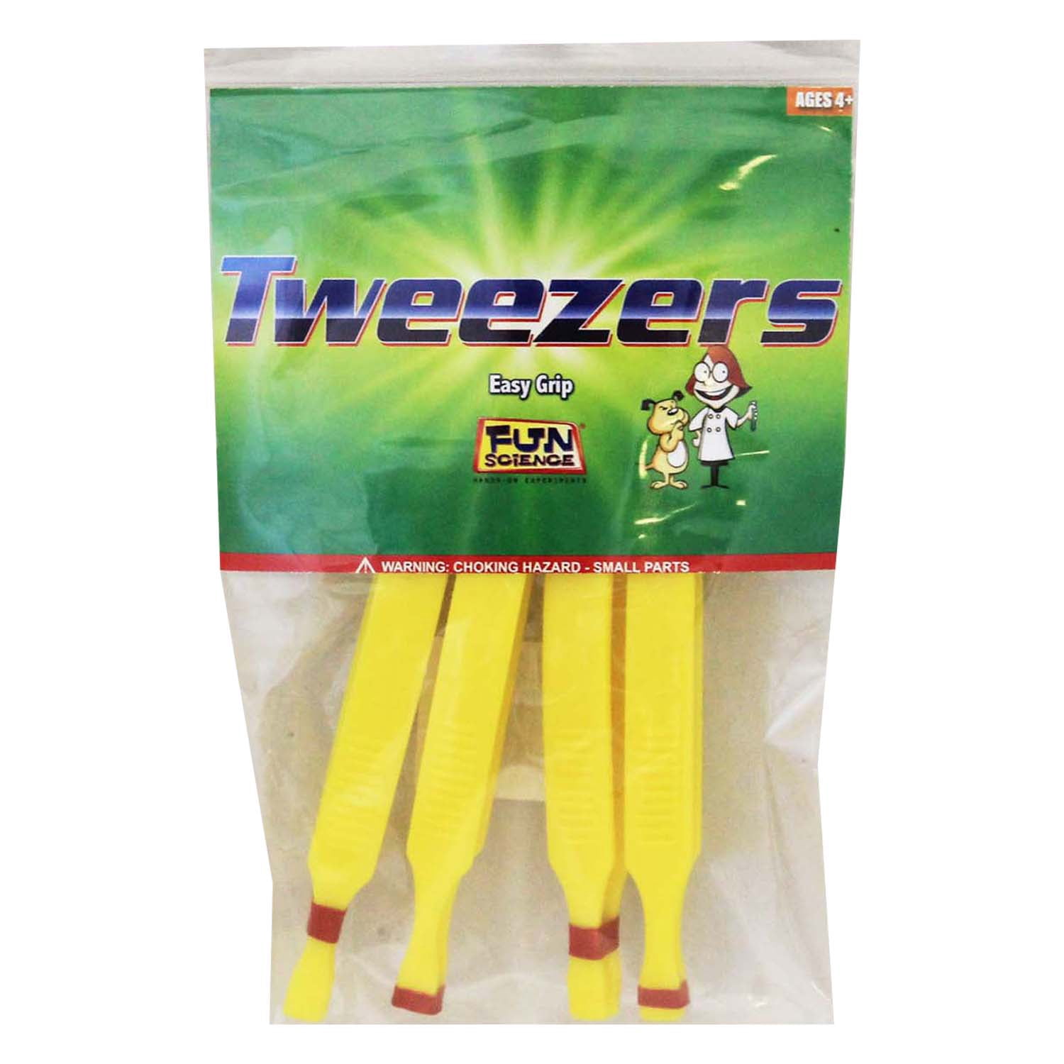 Fun Science Plastic Tweezers, 4 Per Pack, 3 Packs
