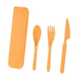 thumbnail image 4 of Juego de tenedor y cuchara para acampar, juego de utensilios de paja, vajilla ligera, utensilios para fiestas, Picnics, reuniones familiares, barbacoa naranja, 4 of 8